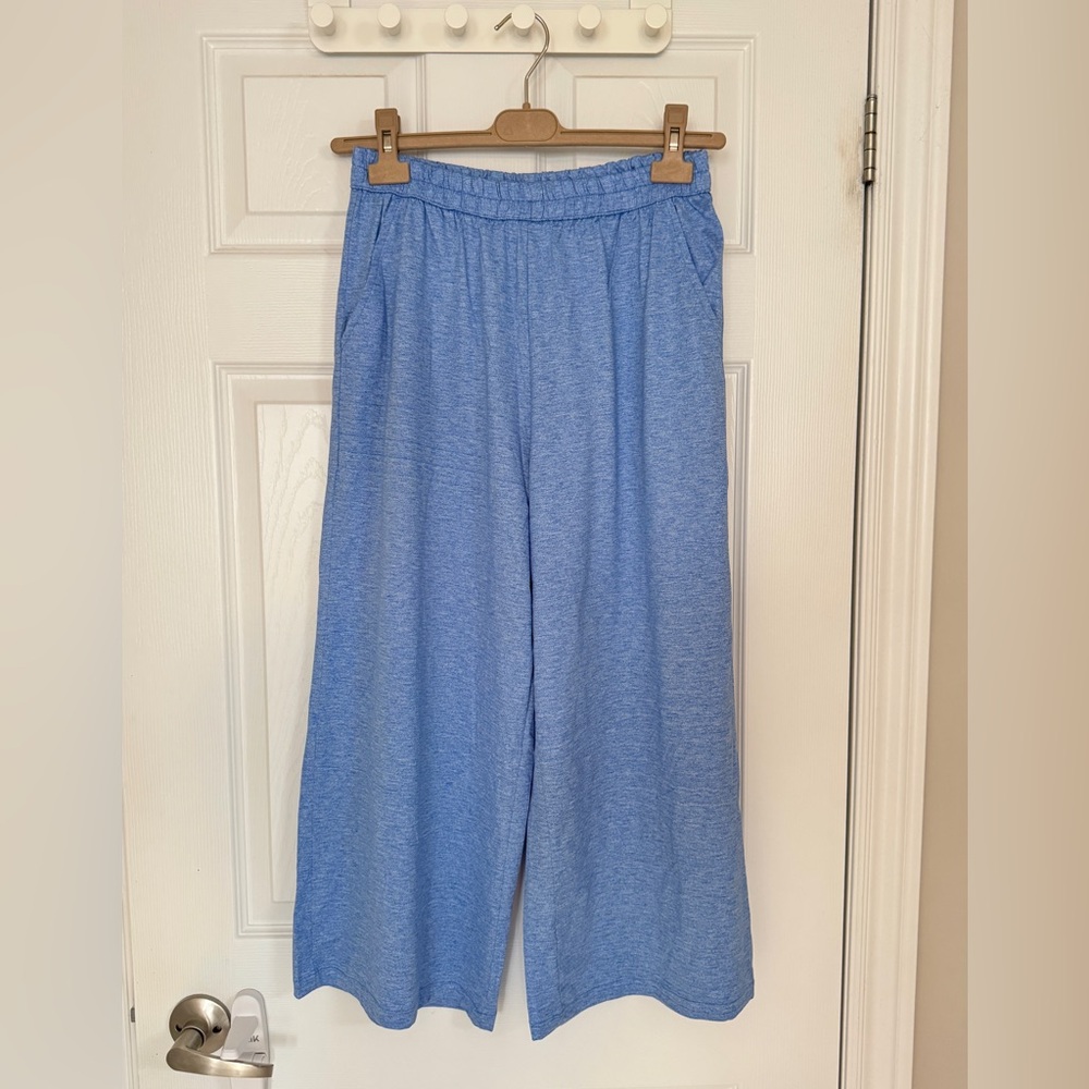 Casual Blue Wide-Leg Pants